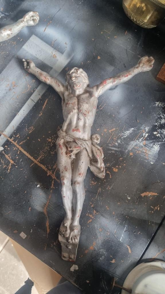 Antieke Gietijzeren Jezus Torso - Frankrijk, Ophalen of Verzenden