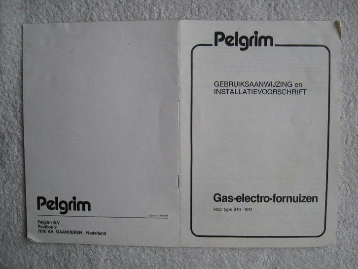 gebruiksaanwijzing voor Pelgrim fornuizen type 910 - 920, Boeken, Catalogussen en Folders, Gelezen, Catalogus, Verzenden
