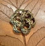 Vintage jugendstil art deco goudkleurige broche speld Boho, Ophalen of Verzenden, Overige materialen, Broche