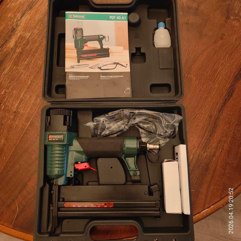Parkside Perslucht Nietpistool Set PDT 40 A2, Ophalen, Zo goed als nieuw