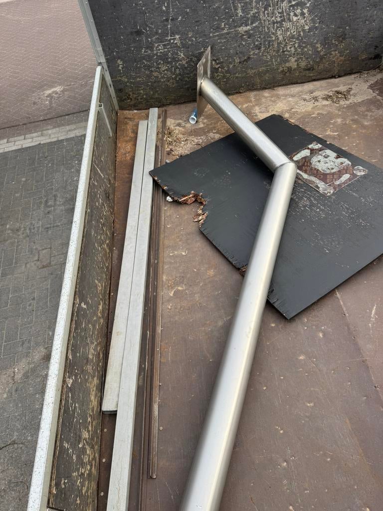 Basketbal paal rvs, Ophalen, Gebruikt, Ring, Bord of Paal