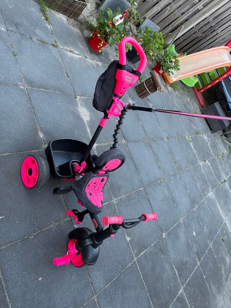 Little Tikes fietsje met duwstang, zo goed als nieuw, Ophalen of Verzenden, Zo goed als nieuw, Duwstang