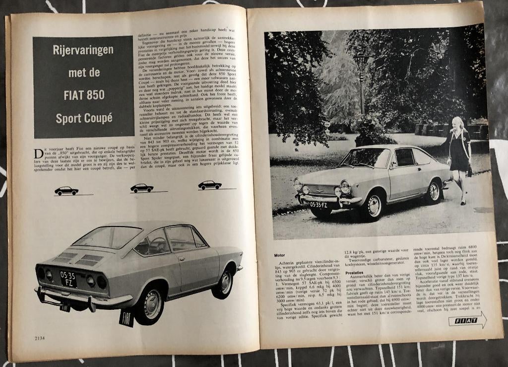 Fiat 850 Coupe ( Sport Coupe ) testen in Autovisie ea, Gelezen, Ophalen of Verzenden, Autokampioen, Overige merken