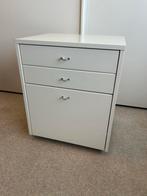 Wit kastje op wieltjes met 3 lades, Huis en Inrichting, Kasten | Ladekasten, Ophalen, Gebruikt, 3 of 4 laden, Minder dan 100 cm