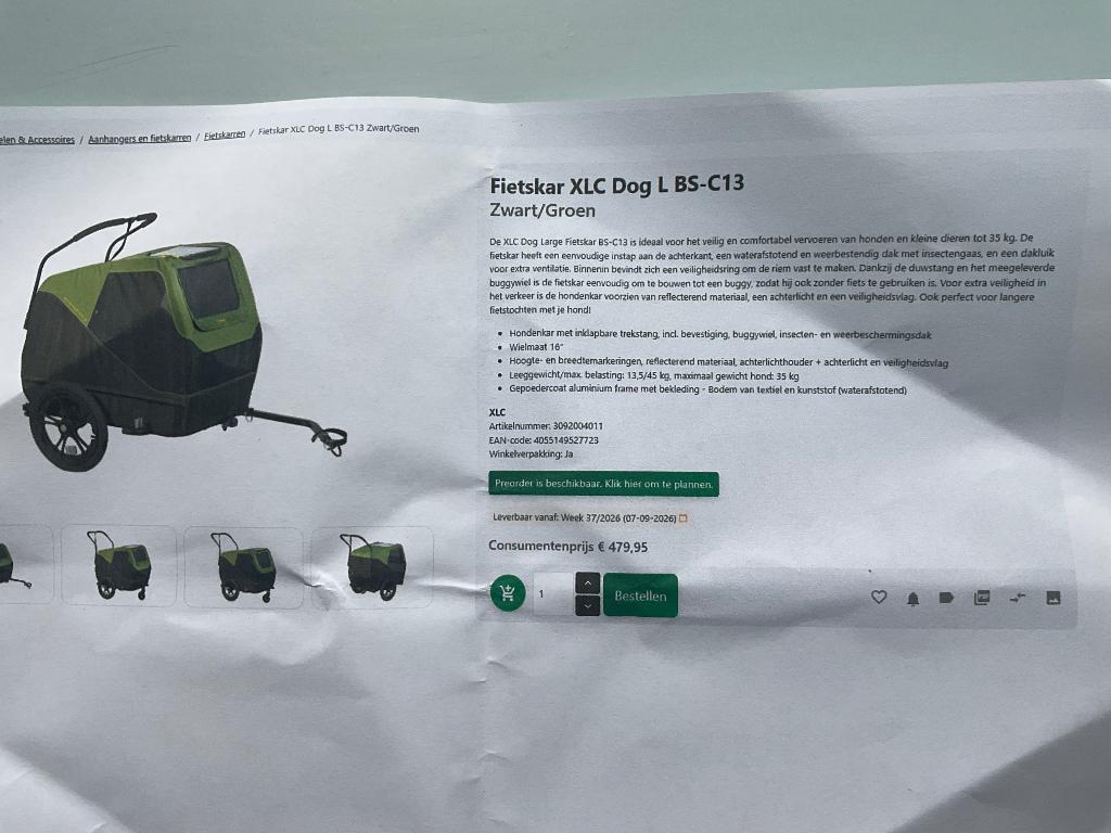 XLC DOG fietskar, Ophalen, XLC Doggy, 20 tot 40 kg, Zo goed als nieuw