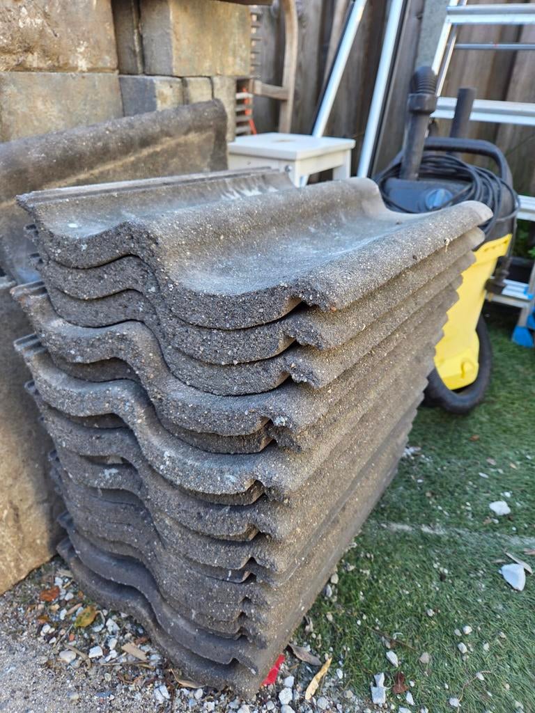 RBB Sneldek dakpannen grijs +/- 50 stuks, Ophalen, Gebruikt, Steen of Klei, 5 tot 10 m²