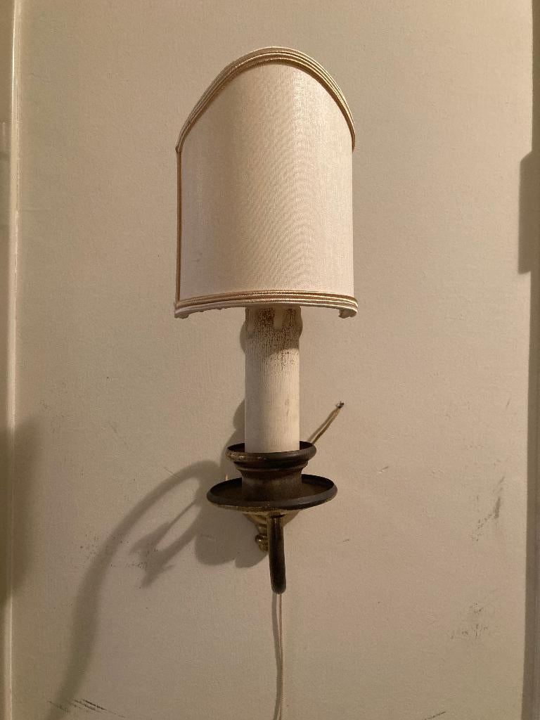 Brocante wandlamp met kaarslampje/kandelaar, Ophalen of Verzenden