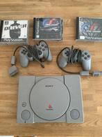 PlayStation 1, Spelcomputers en Games, Spelcomputers | Sony PlayStation 1, Ophalen, Gebruikt, Met 2 controllers, Met games