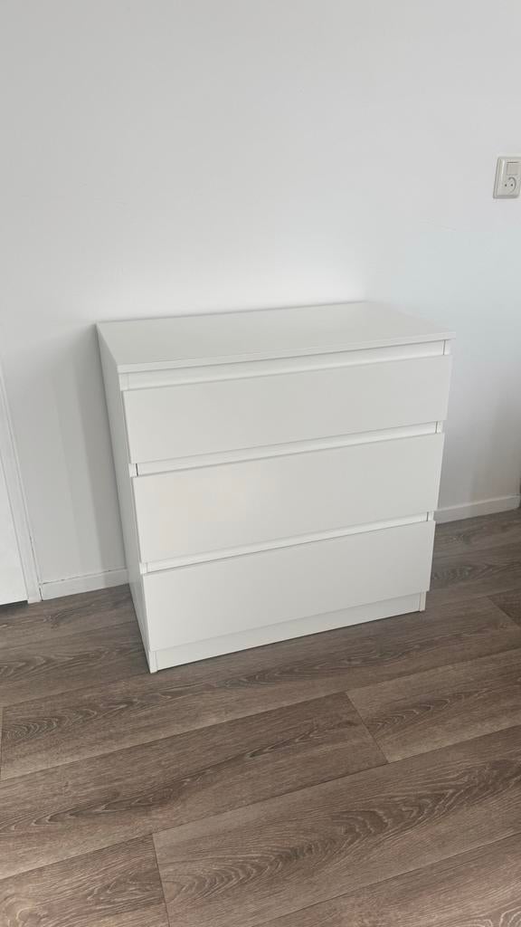 Ikea kast H71xB70xD40 - Witte ladekast met 3 lades, Huis en Inrichting, Kasten | Ladekasten, Kunststof, Gebruikt, 3 of 4 laden