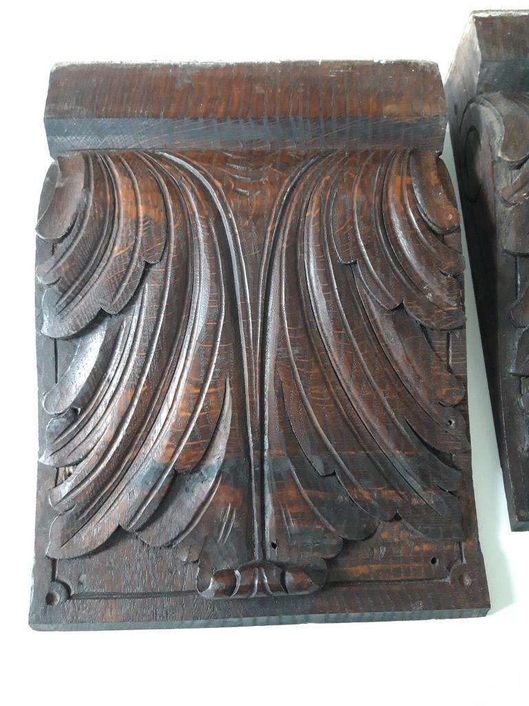 Antieke eikenhouten consoles, 10 stuks, Ophalen