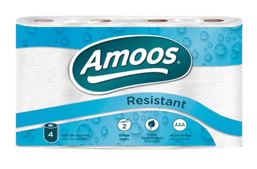Amoos 2-laagse keukenrol - 4 rollen keukenpapier  36 vellen, Verzenden, Overige typen