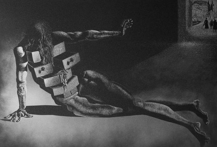 Salvador Dali Handgesneden schilderij op plaatmetaal, Antiek en Kunst, Kunst | Schilderijen | Modern, Ophalen of Verzenden