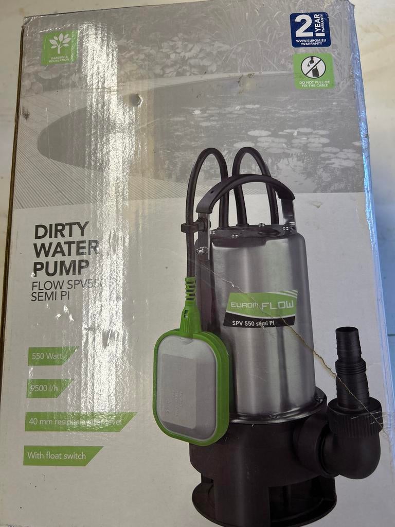 Eurom Flow SPV 550 semi-P vuilwaterpomp met vlotter, Ophalen of Verzenden, Nieuw, Elektrisch, Dompelpomp