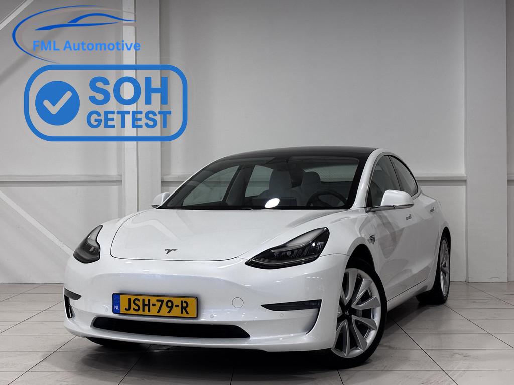 Tesla Model 3 Long Range AWD 75 kWh | Wit leder | Trekhaak |, Auto's, Tesla, Automaat, Stof, Wit, 351 pk