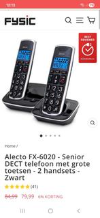 Alecto (Fysic) FX-6020 Senior DECT telefoon (vrijwel nieuw), Ophalen, Zo goed als nieuw, 2 handsets