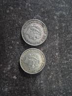 Twee 1 Gulden munten Juliana 1956 en 1963, 1 gulden, Koningin Juliana, Zilver, Ophalen of Verzenden