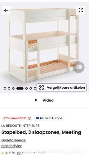 3 persoons stapelbed La Redoute, Huis en Inrichting, Slaapkamer | Stapelbedden en Hoogslapers, Ophalen, Gebruikt, 90 cm, Eenpersoons