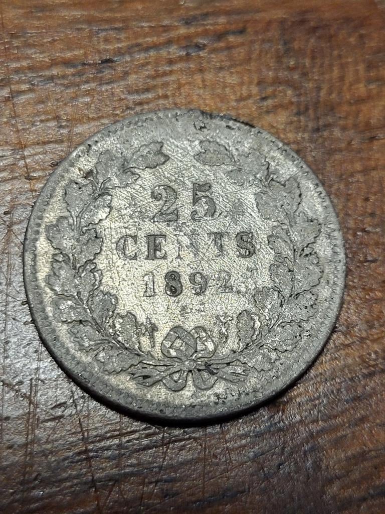 Valse 25 Cent uit 1892, Postzegels en Munten, Munten | Nederland, Ophalen of Verzenden, Koning Willem III, 25 cent, Losse munt