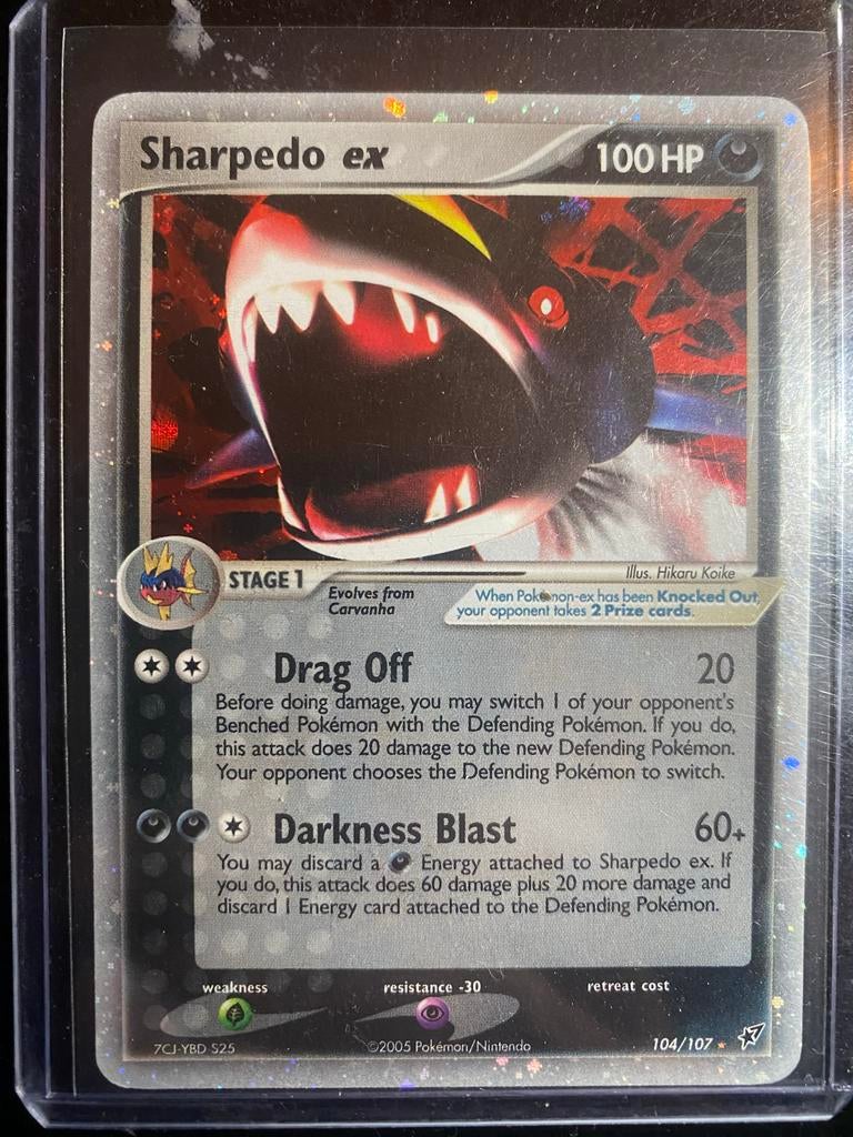 Sharpedo ex Pokémon Kaart (Foil, 2005), Hobby en Vrije tijd, Verzamelkaartspellen | Pokémon, Zo goed als nieuw, Losse kaart, Foil