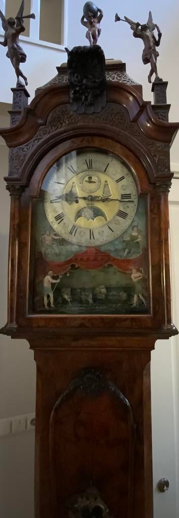 Amsterdams staand horloge met scheepjes mechaniek, Antiek en Kunst, Ophalen of Verzenden