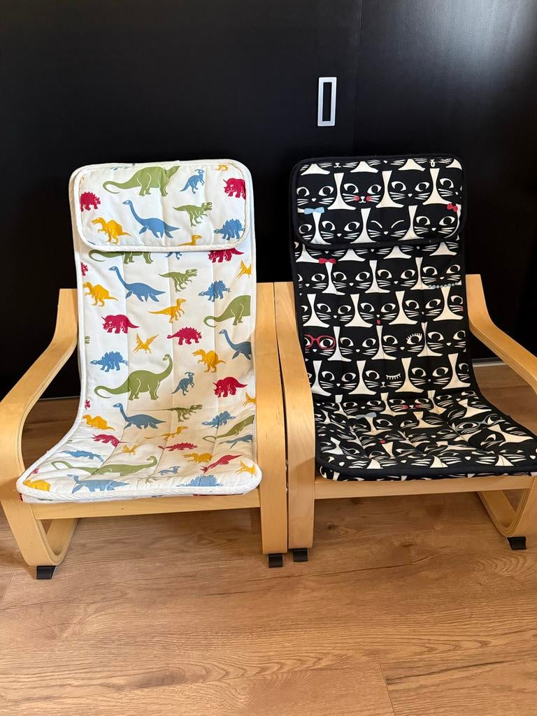 IKEA Poäng Kinderfauteuil met leuke hoezen, Kinderen en Baby's, Kinderstoelen, Ophalen, Gebruikt, Overige typen