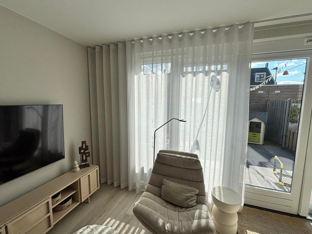 Inbetween vitrage wave, 5.10m breed, wit, perfecte staat, Huis en Inrichting, Stoffering | Gordijnen en Lamellen, Ophalen, Zo goed als nieuw