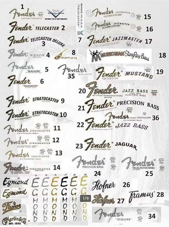 restauratie decals, Muziek en Instrumenten, Ophalen of Verzenden, Nieuw, Elektrische gitaar