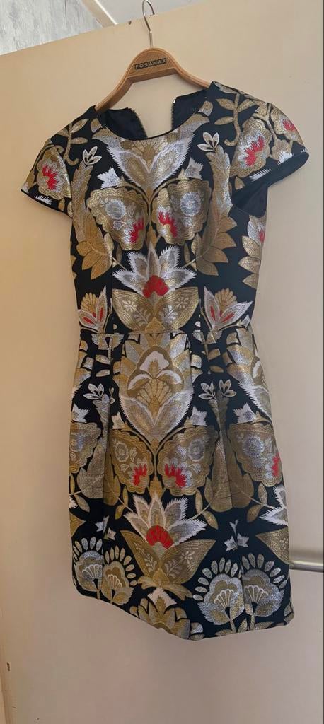 Ted Baker Opulent Orient Jacquard maat 1, Kleding | Dames, Jurken, Verzenden, Zwart, Nieuw, Knielengte