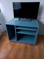 Design Televisie/game/computer kast blauw op wielen, Ophalen, Gebruikt, Design/modern, 50 tot 100 cm