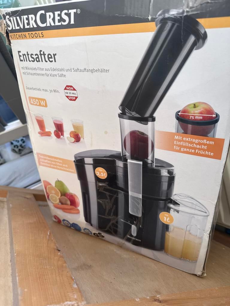 Sapcentrifuge Lidl SilverCrest 450W, Ophalen of Verzenden, Gebruikt, Elektrisch, Sapcentrifuge