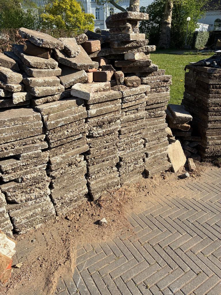 Betontegels, Tuin en Terras, Tegels en Klinkers, Ophalen, Gebruikt, 10 m² of meer, Beton