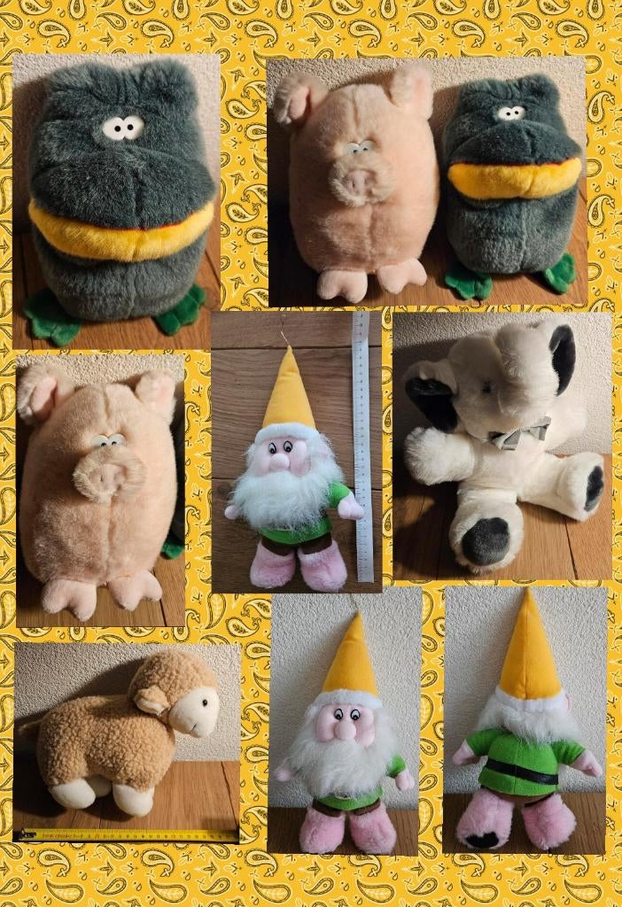 Kabouter knuffel nieuw, schaap, varken, kikker gaaf geurvrij, Overige merken, Overige karakters, Overige typen, Nieuw