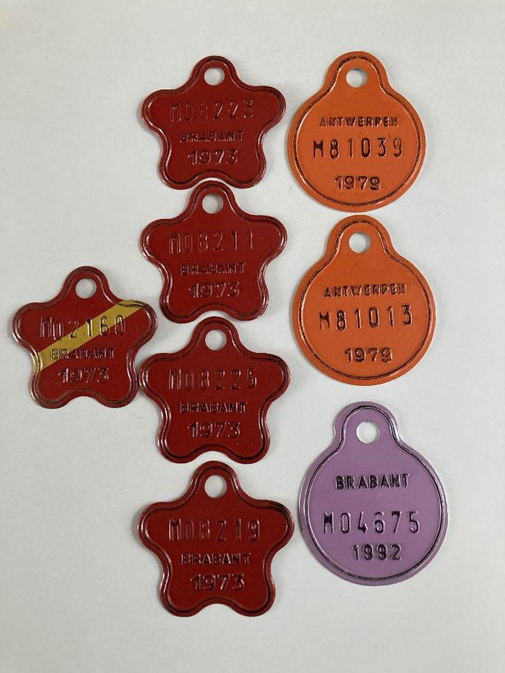 6 Oude Fietsplaatjes Brabant Antwerpen 1973 1979 1992 PPSTK!, Antiek en Kunst, Curiosa en Brocante, Verzenden