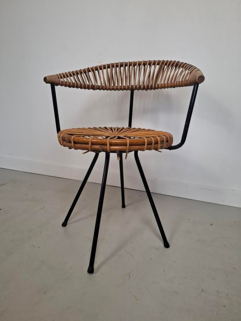 Vintage Van Sliedrecht stoel Jonkers / Rohe Noordwolde, Ophalen of Verzenden, Zwart, Eén