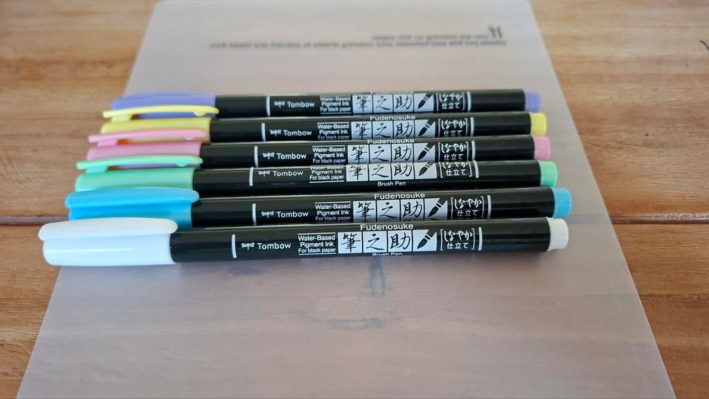 Tombow Fudenosuke brush pennen pastel., Ophalen of Verzenden