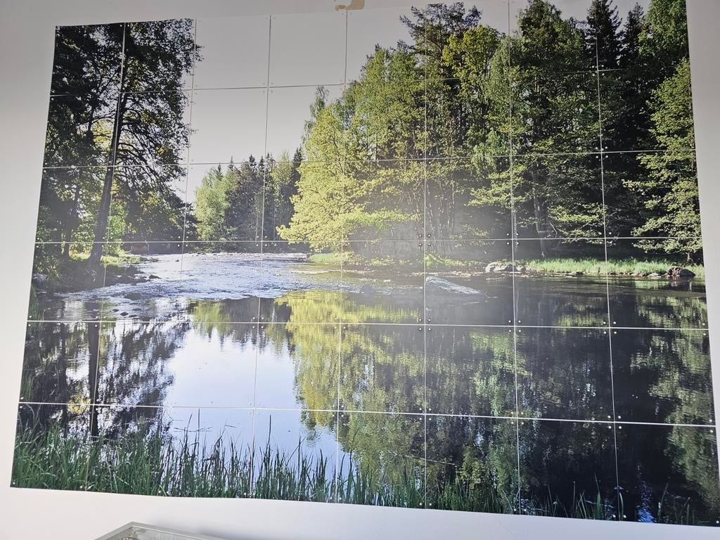 Groot Wandkleed met Bos- en Rivierlandschap, Huis en Inrichting, Woonaccessoires | Wanddecoraties, Meerkleurig, Ophalen of Verzenden