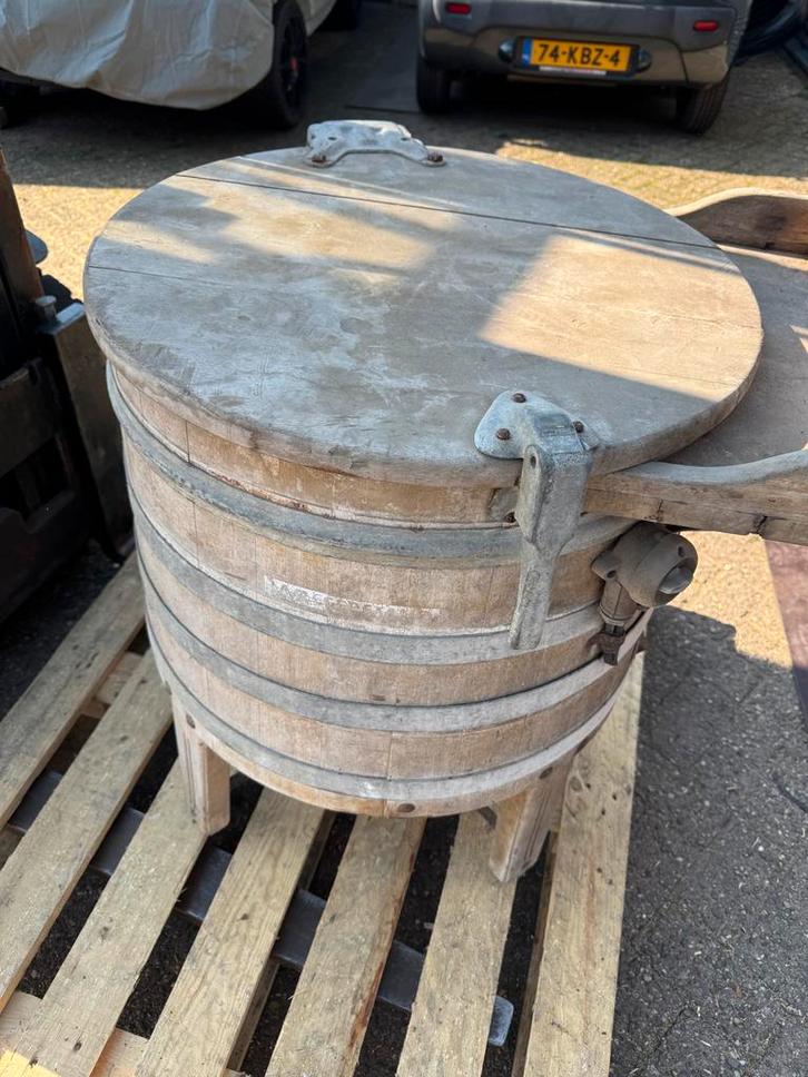 Antieke houten wasmachine / wastobbe, Antiek en Kunst, Antiek | Overige Antiek, Ophalen