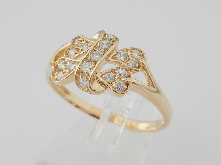 Grote 14 karaat Gouden Ring Damesring M18.5, Sieraden, Tassen en Uiterlijk, Ringen, Nieuw, Dame, 18 tot 19, Goud, Goud, Verzenden