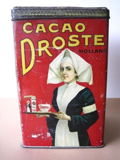 Droste 5 kg cacao blik Holland circa 1920, Ophalen of Verzenden, Gebruikt, Overige, Droste