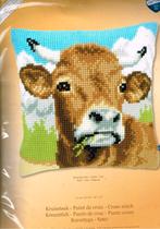 Cado vervaco borduurpakket kussen  Grazende koe, Ophalen of Verzenden, Nieuw, Handborduren, Borduurpakket