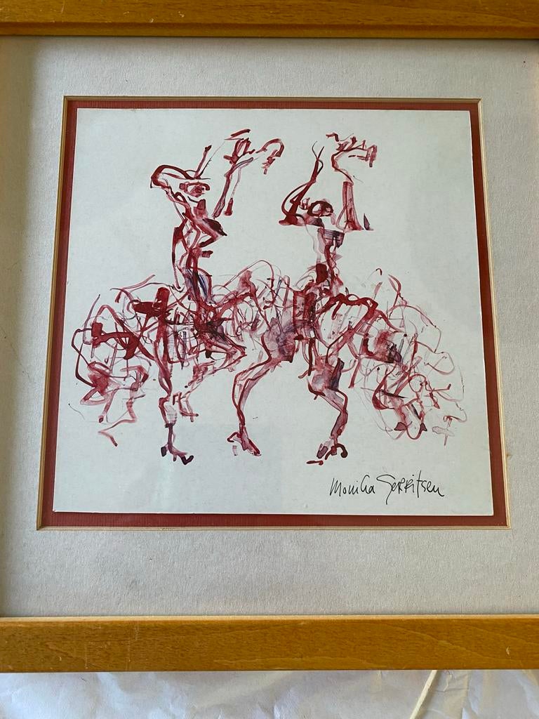 Abstract werk van Monika Gerritsen (ingelijst), Antiek en Kunst, Ophalen of Verzenden