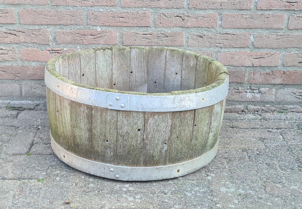 Grote houten ton, Tuin en Terras, Ophalen, Gebruikt, Rond, 60 tot 100 cm