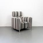 1x Leolux Goncharov Fauteuil Gestreepte Stof - Gepolijst, Niet ingevuld, Minder dan 75 cm, Niet ingevuld, Leer