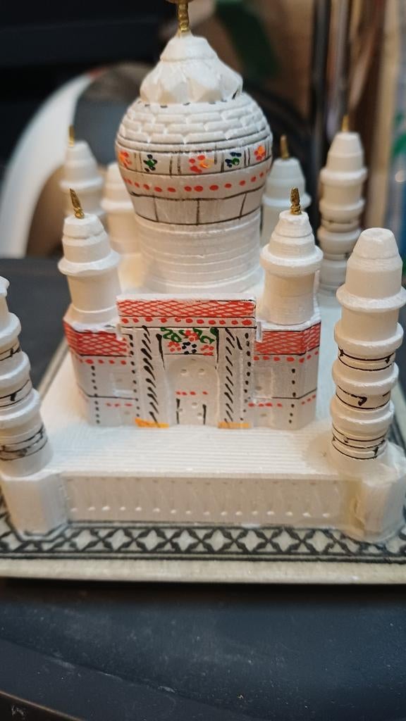 Handgemaakt miniatuurmodel Taj Mahal marmer/speksteen, Ophalen, Rond, Metaal