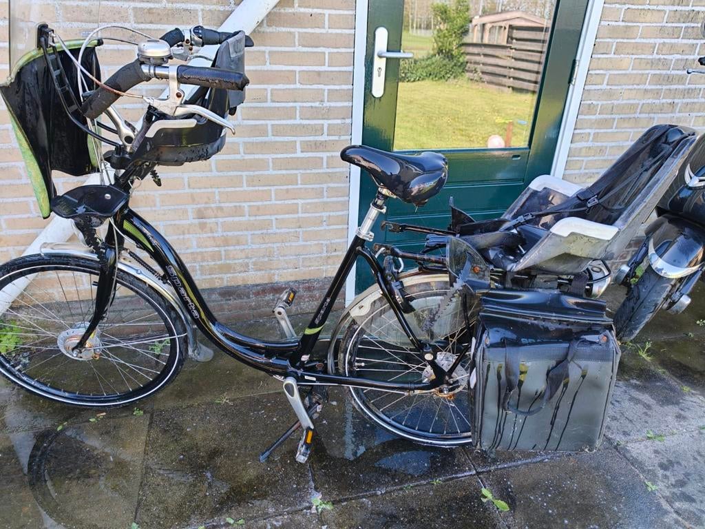 Sparta opknapfiets met kinderzitjes en fietstassen, Overige merken, Velgrem, Versnellingen, Ophalen of Verzenden