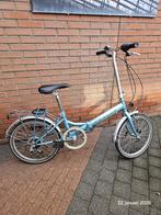 blauw metallic vouwfietsje, Fietsen en Brommers, Fietsen | Vouwfietsen, 20 inch of meer, Versnellingen, Zo goed als nieuw, Totaal opvouwbaar