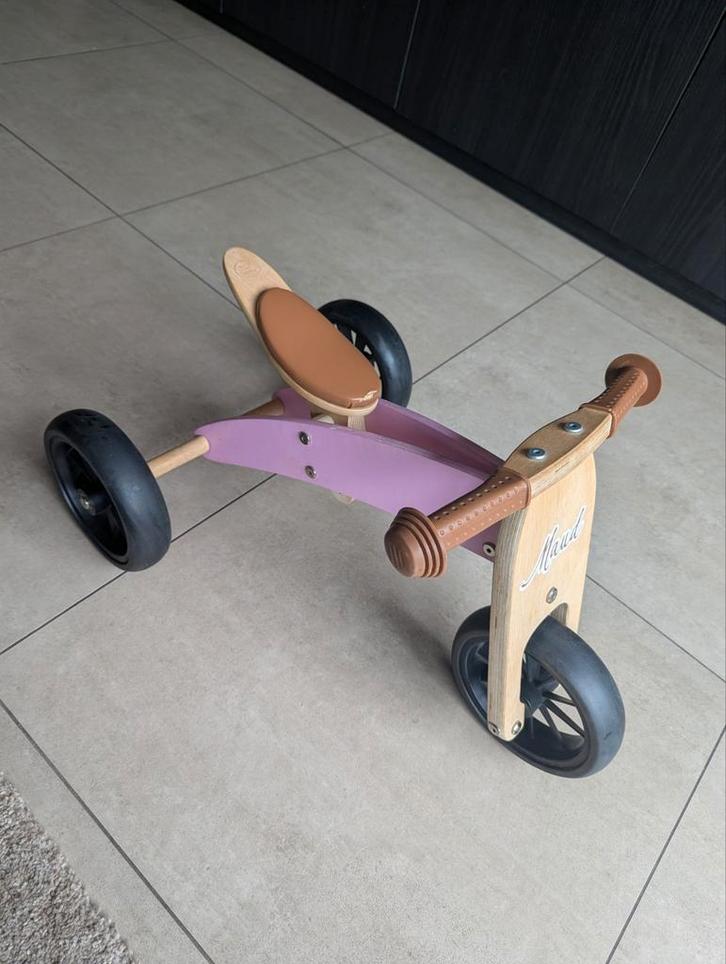 Houten loopfietsje  - Roze, Kinderen en Baby's, Speelgoed | Buiten | Voertuigen en Loopfietsen, Gebruikt, Loopfiets, Ophalen