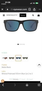 Serengeti Pistoia zonnebril, Satin Black, Polarized 555nm Bl, Zonnebril, Zwart, Zo goed als nieuw, Ophalen