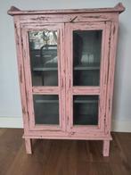 Teak houten kastje met ruitjes, Huis en Inrichting, Kasten | Vitrinekasten, Ophalen, 50 tot 100 cm, Zo goed als nieuw, Minder dan 100 cm