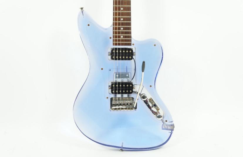 Gitaar Juno Acrylic Jaguar Blue Crystal Body - HH Pickup, Ophalen of Verzenden, Zo goed als nieuw, Solid body, Overige merken